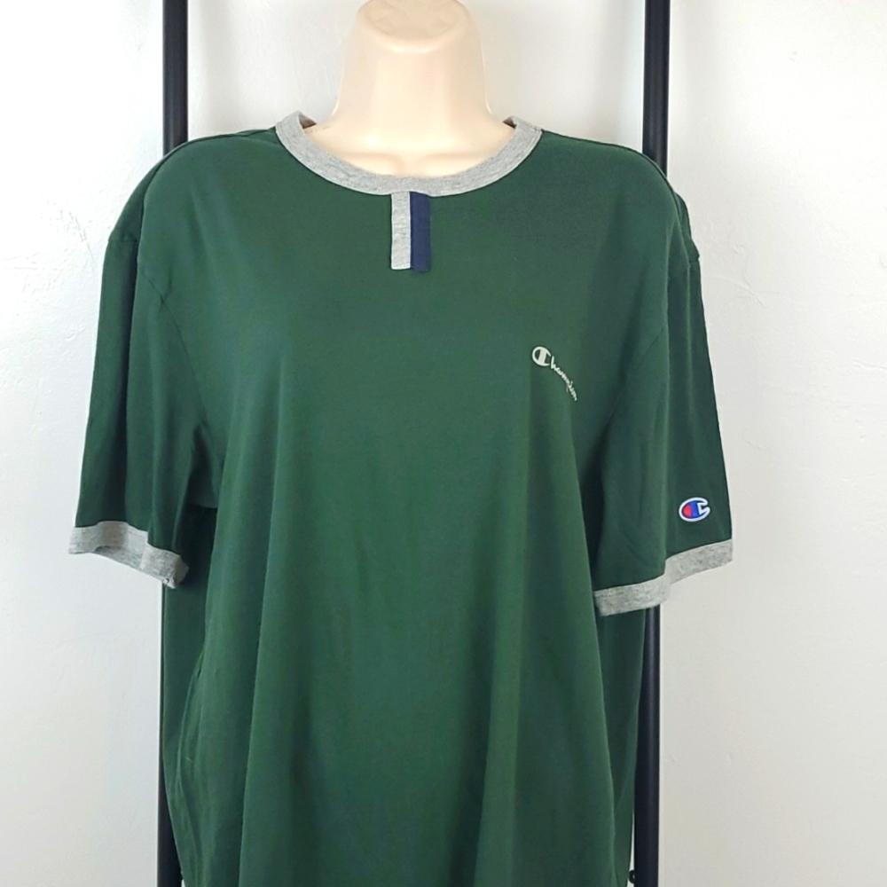 Vintage Champion green t-shirt cotton men size L